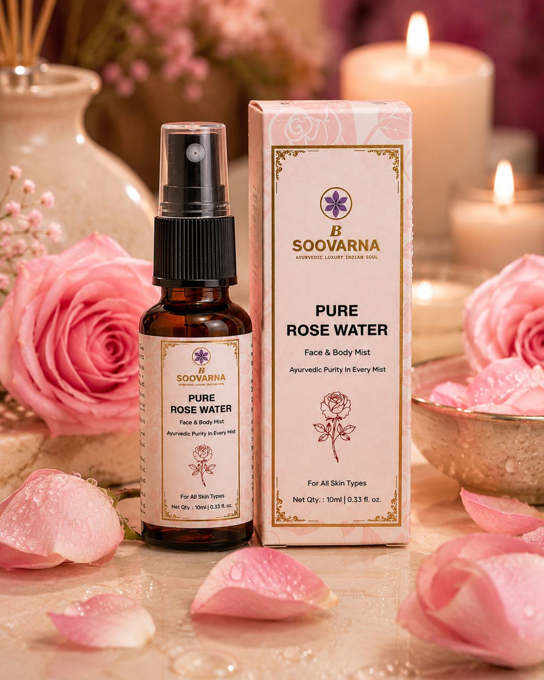 Pure Rose Water Face & Body Mist 10 ML Travel Pack